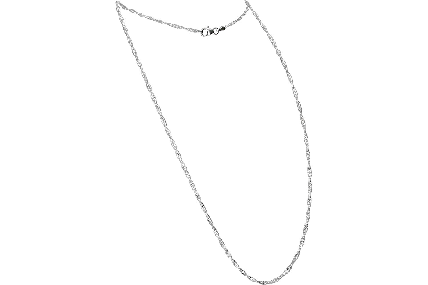 925er Silber Singapur Kette rhodiniert von Piercingline